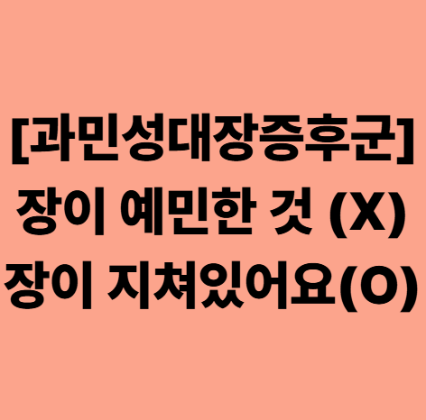  대실역 과민성대장증후군 한의원, 장이 예민한 게 아니라 지쳐있는 겁니다