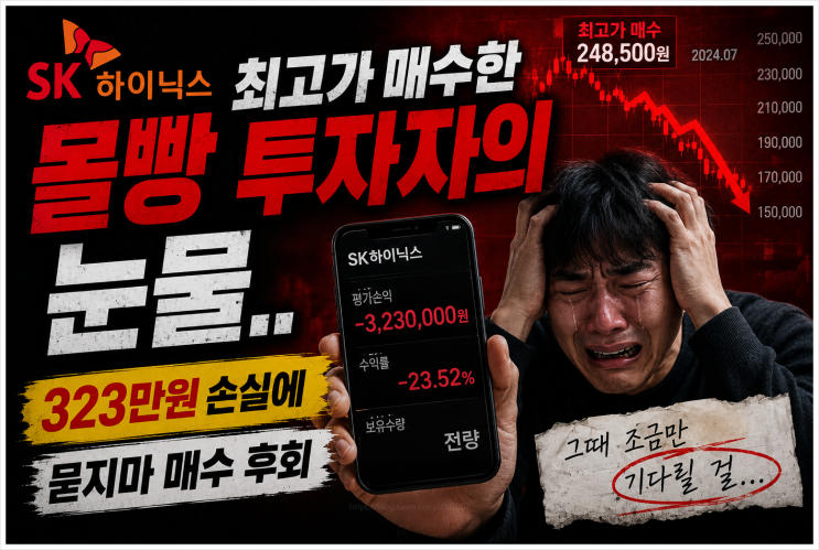  SK하이닉스 최고가 매수한 몰빵 투자자의 눈물 323만원 손실에 묻지마 매수 후회