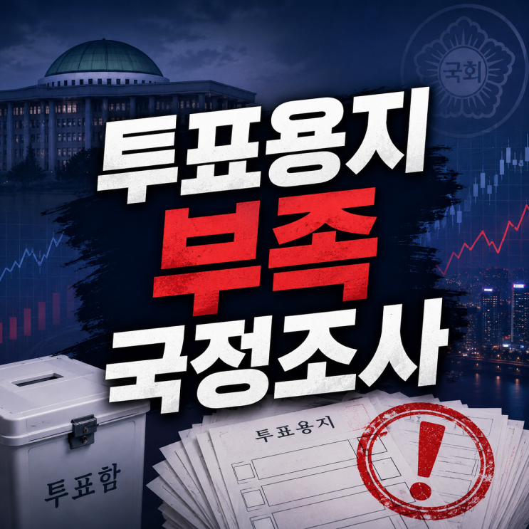  투표용지 부족 국정조사 선거 신뢰가 흔들리면 경제도 흔들립니다