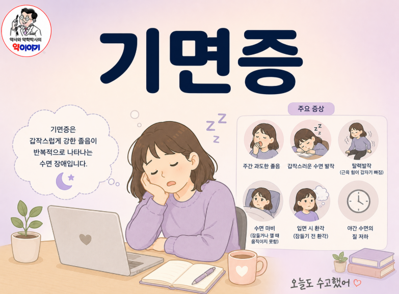 기면증, "참을 수 없는 낮 졸림과 함께 살아가는 법" — 약사가 풀어쓰는 기면증 A부터 Z까지