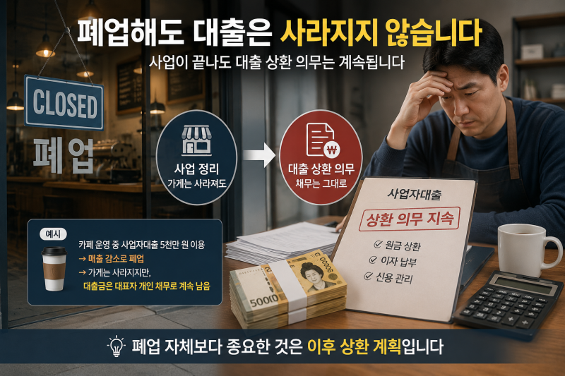 소상공인 사업자 대출 폐업 시 어떻게 될까?