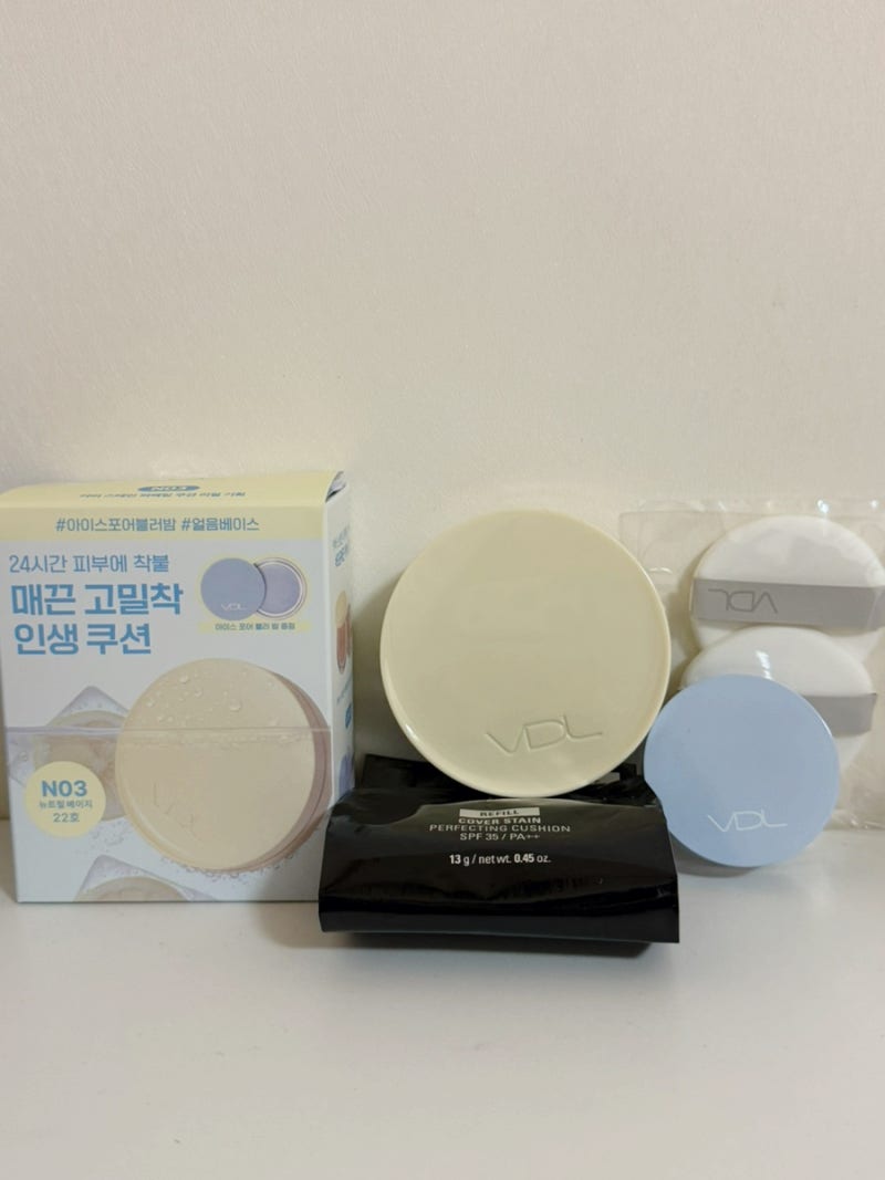 VDL 커버 스테인 퍼펙팅 쿠션 | 올리브영 쿠션 추천템, 올리브영 회사원 쿠션 추천, VDL N03 색 ....