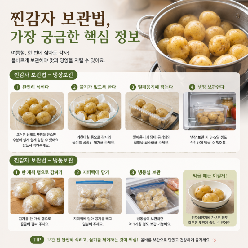 감자 보관방법 냉장 냉동 찐 감자 보관법 정리
