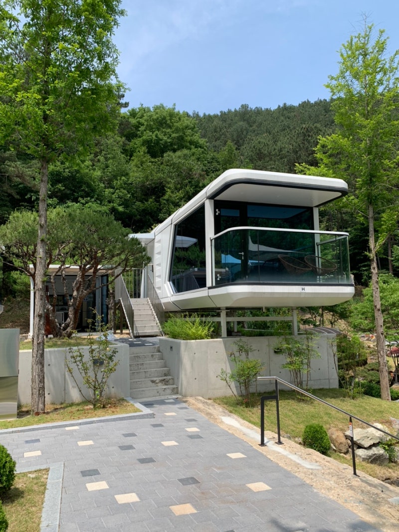 전주근교/완주 독채숙소 - 스페이스셔틀전주 H동 , 공기마을편백나무숲, 수영장