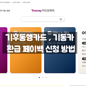기후동행카드 , 기동카 환급 페이백 신청 방법