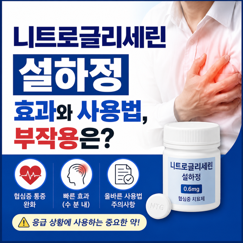 니트로글리세린 설하정 효능과 복용법, 부작용은? 협심증이 있다면 체크