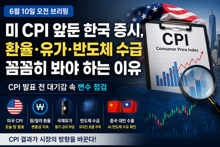  미 CPI 앞둔 한국 증시, 환율·유가·반도체 수급을 함께 봐야 하는 이유