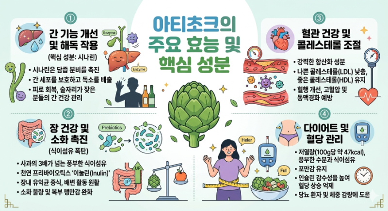아티초크 효능 : 효능 및 알짜정보