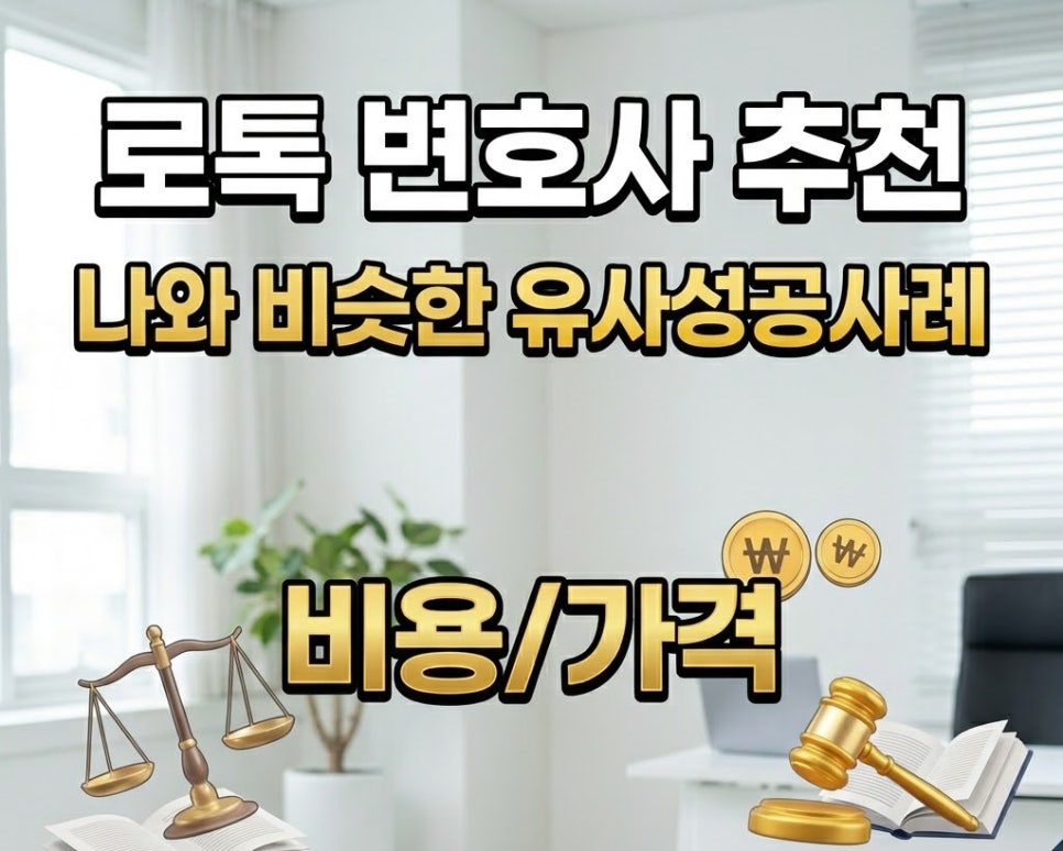 로톡변호사추천 유사성공사례 찾는다면 비용가격은