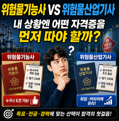 위험물기능사 vs 위험물산업기사, 내 상황엔 어떤 자격증을 먼저 따야 할까?