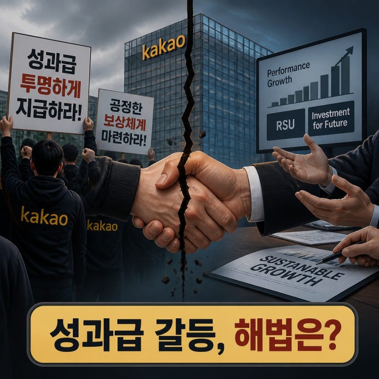 <b>카카오 노조</b> 성과급 <b>파업</b> 갈등