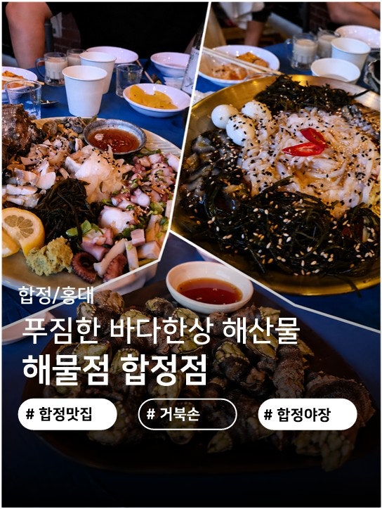 합정 야장 술집 해물점 합정점 한치물회 거북손 추천