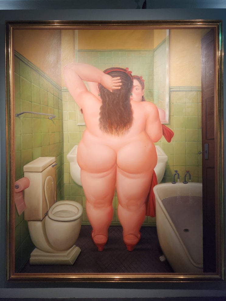  보테로의 욕실, 목욕하는 여인과 피에르 보나르에 대한 오마주
