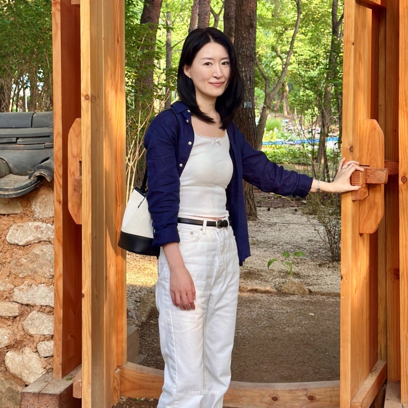 폴로 랄프로렌 린넨셔츠 여자 여름 데일리룩 코디 5