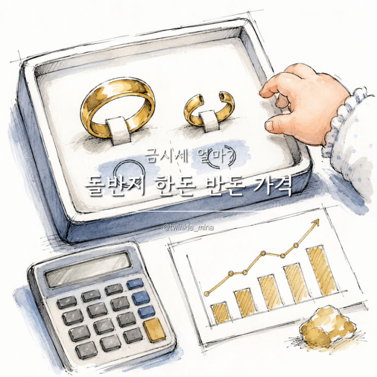  돌반지 한돈 반돈 가격 금시세 아기백일반지 얼마?
