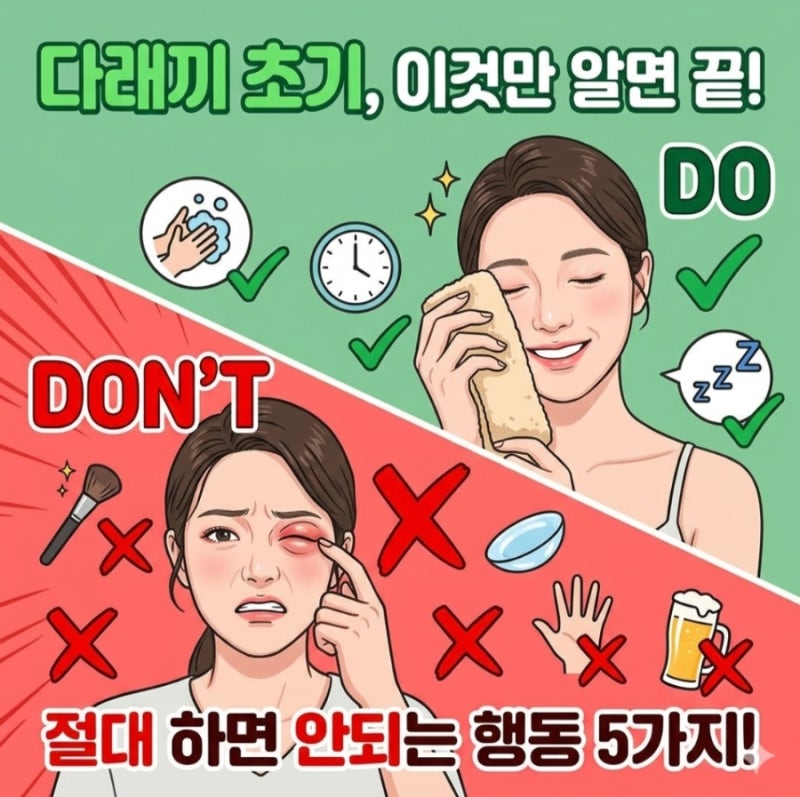 눈다래끼 생겼을 때 빨리 나으려면 절대 하면 안 되는 행동 5가지
