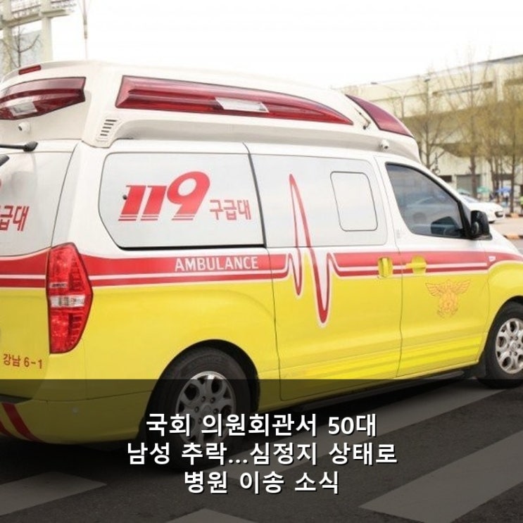 <b>국회 의원회관</b>서 50대 남성 <b>추락</b>…심정지 상태로 병원 이송 소식