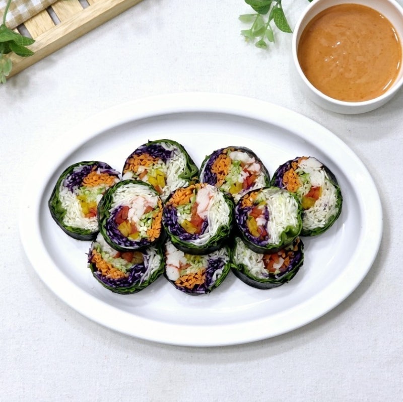 월남쌈말이 만들기 밥없는 월남쌈김밥 스리라차마요 소스
