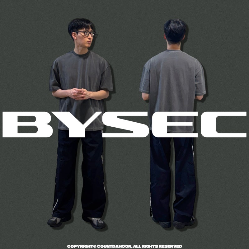 바이젝(BYSEC) 퍼펙트 특양면 오버핏 숄더 2중절개 무지 반팔 티셔츠 리뷰 및 사이즈 추천