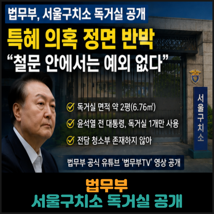  법무부, 서울구치소 독거실 공개