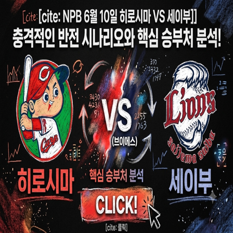 [NPB] 6월 10일 히로시마 VS 세이부, 1점대 ERA 괴물과 14이닝 무실점 에이스의 정면충돌… 승자는....