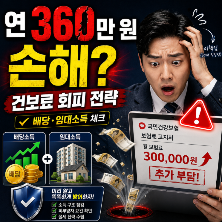  연 360만 원 생돈 날리기 싫다면? 이책임이 분석한 '주식 배당/임대소득' 건보료 회피 전략