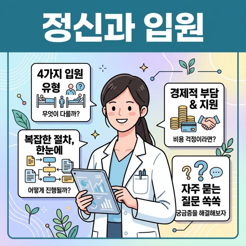 정신과 입원 유형 4가지와 절차, 경제적 부담 및 자주 묻는 질문 총정리