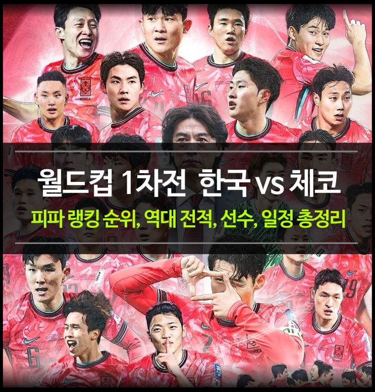 2026 월드컵 <b>한국</b> 체코전 - 시간, 보는법 (체코 <b>피파 랭킹</b> 및... 