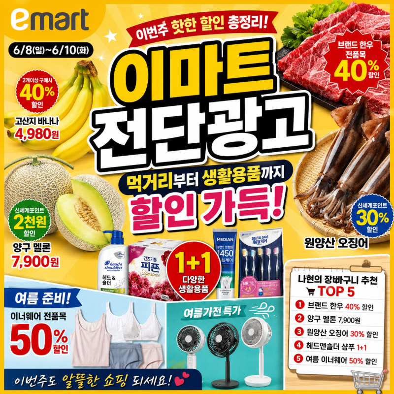 이마트 이번주 전단광고 총정리 (6월 8일~6월 10일)