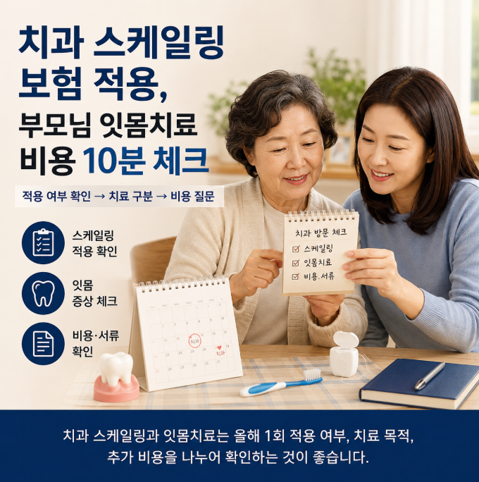 치과 스케일링 보험 적용, 부모님 잇몸치료 비용 10분 체크