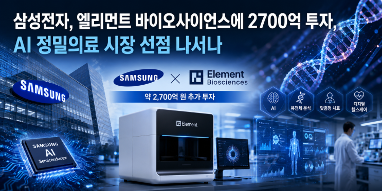 삼성전자, 엘리먼트 바이오사이언스에 2700억 투자, AI 정밀의료 시장 선점 나서나
