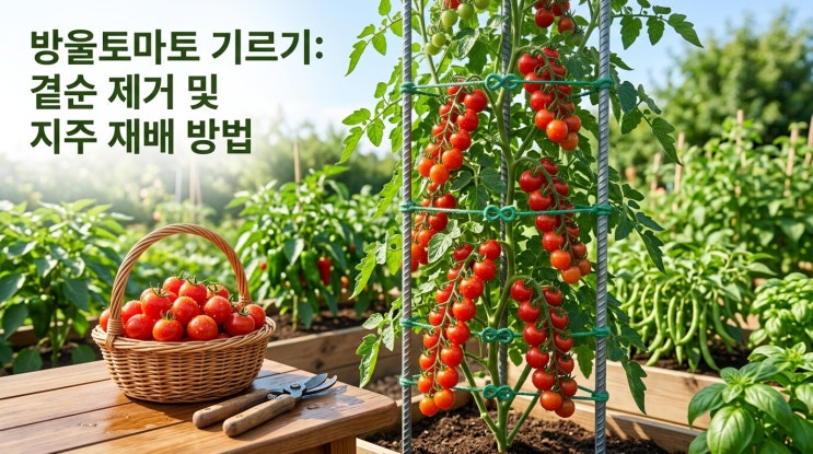  방울토마토 키우기 곁순 제거 및 지주대 재배법