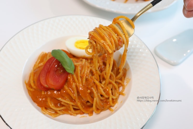 김풍 비빔 파스타 만들기 땅콩버터, 초고추장 토마토파스타 레시피