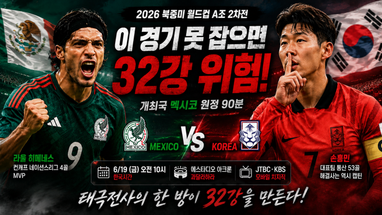  손흥민 멕시코전 못 잡으면 32강 위험하다