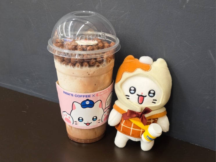  빽다방 냥냥 춘배펀치 초코스무디 인형키링 내돈내산 후기