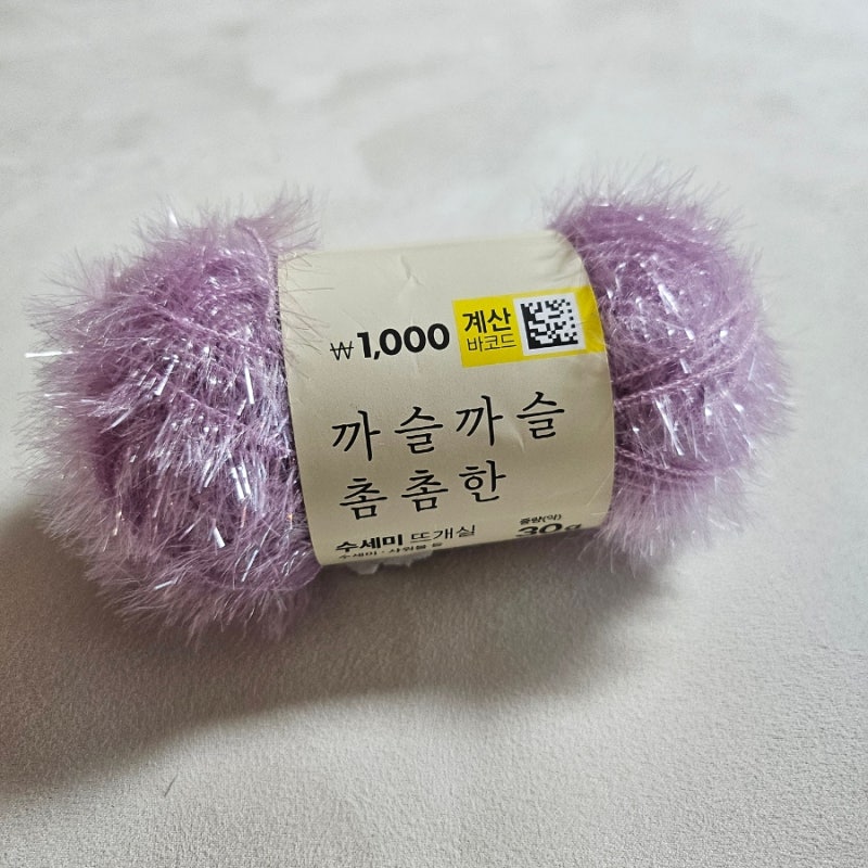 다이소 수세미 뜨개실로 호빵 수세미 만들기 - 뜨개실 품번, 바늘, 도안 간단 정보