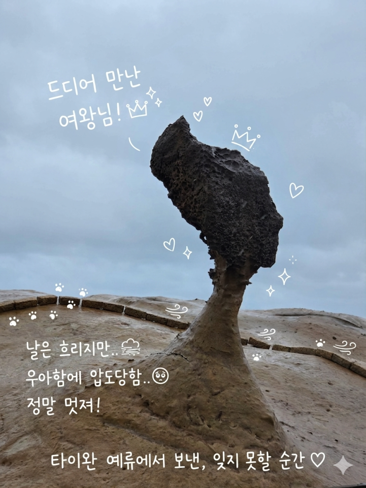 대만 여행 대환장파티 사육 시작 <b>비바람</b> 속에 예류 지질공원... 
