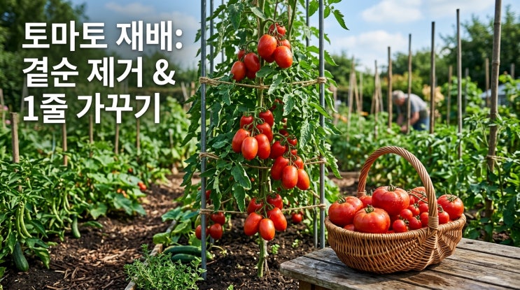  토마토 키우기 곁순 제거 및 지주대 재배법