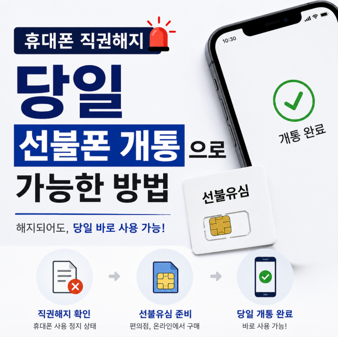  휴대폰 직권해지 당일 선불폰 개통으로 가능한 방법