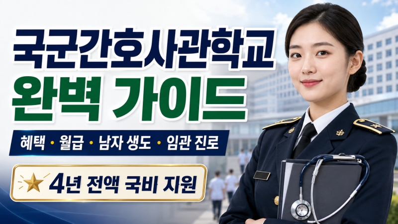국군간호사관학교 생도 혜택 완벽 가이드, 학년별 월급, 남자 생도 비율, 졸업 후 임관 진로