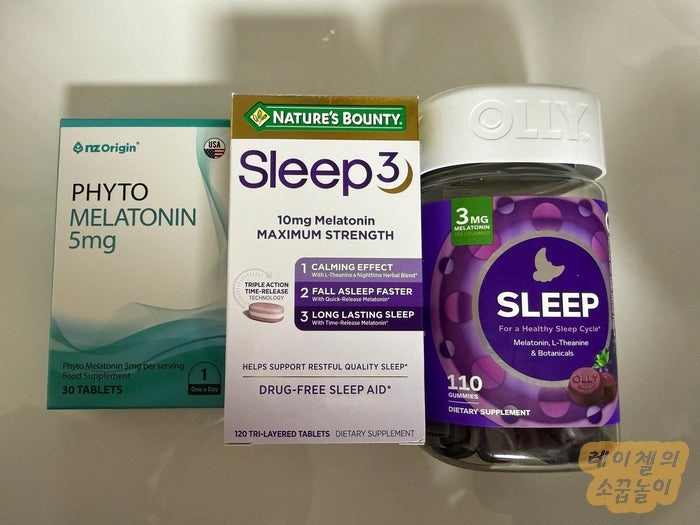 미국 멜라토닌 비교 ] Olly 구미 젤리 3mg, PHYTO 식물성 5mg, 최대용량 Sleep3 10mg 수면보조제 구입....
