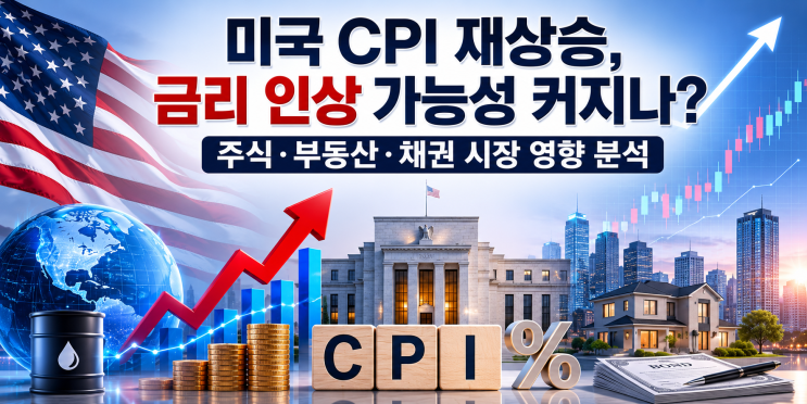  미국 CPI 재상승, 금리 인상 가능성 커지나? 주식·부동산·채권 시장 영향 분석