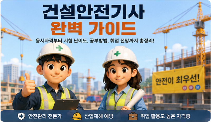 건설안전기사 자격증 완벽 가이드응시자격부터 시험 난이도, 공부방법, 취업 전망까지