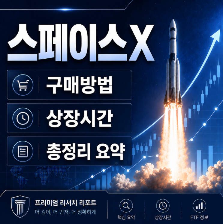 <b>스페이스x</b> 사는법 구매방법 요약 상장시간 etf