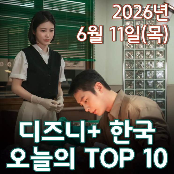  [6월 11일] 디즈니+ 한국 TOP 10 - 최고 시청률 경신하며 인기리에 방영 중인 '닥터 섬보이'