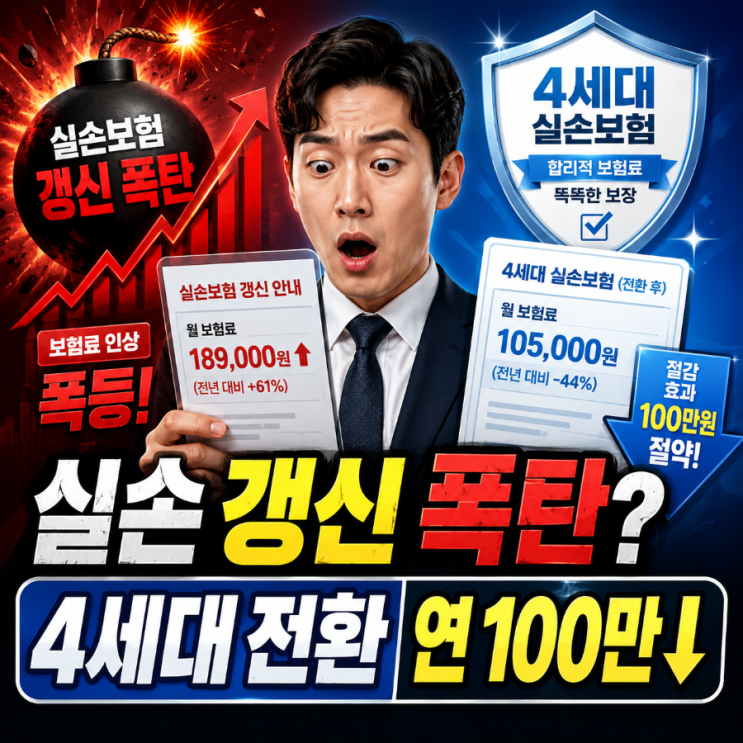  실손보험 갱신 폭탄 피하려면? 4세대 전환으로 연 100만 원 고정지출 줄이는 법