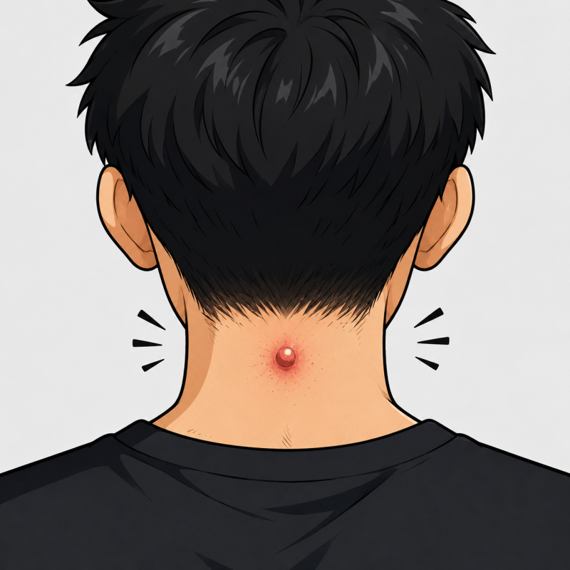 청학동 피지낭종(Epidermal Cyst on neck)case:뒷목에서 고름이 계속 묻어나와요/멍울제거[동인천마....