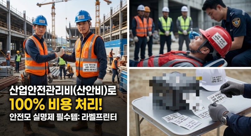 ️♂️ 초등학생도 이해하는 안전모 라벨 프린터! 회사 돈(산안비)으로 공짜로 사는 법 ✨
