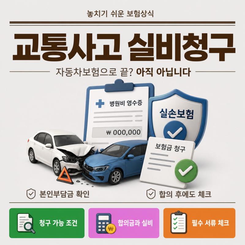 "자동차보험으로 다 처리했는데.." 교통사고 실비 청구, 아직 안 끝났습니다