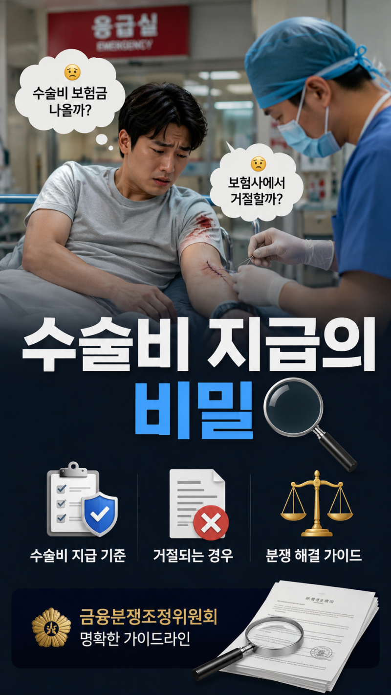 "내 상처도 수술비 받을까?" 창상봉합술 보험금 지급, 이것 모르면 무조건 손해!